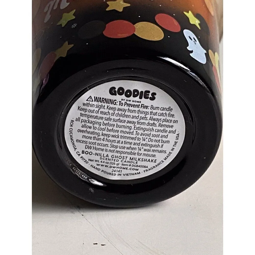 DW Home Halloween Scented Candle Boo-nilla Ghost Milkshake‎ 4.4 Oz NEW